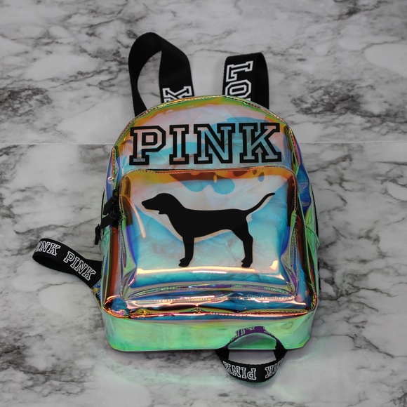victoria secret pink iridescent backpack